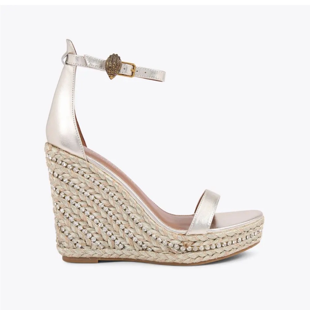 Kurt Geiger Gold Leather Wedge